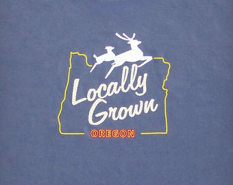 Locally Grown - Mens Father Son Oregon Landmark Sign Charcoal Gray Graphic T-shirt // Portland // Father's Day Gift