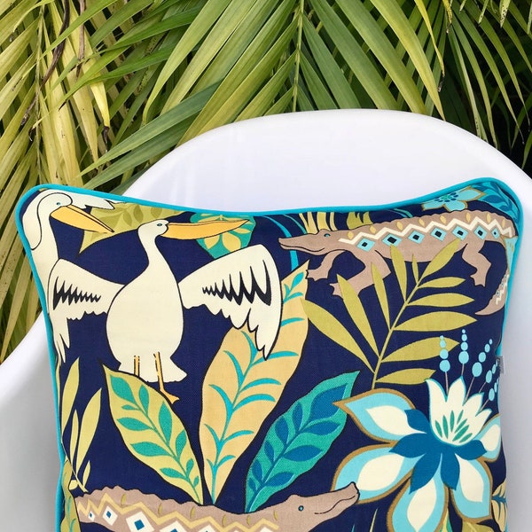 Out door cushion cover // Animal Design // Fun Outdoor cover //Pelican Cushion