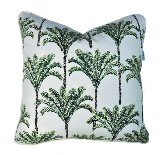 Palm Tree Cushion, Egyptian Palm Cushion Cover, Egyptian Date Palm Cushion Cover, Green Palm Cushion , Cotton Duck Palm Cushion Cover