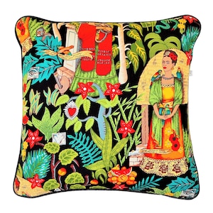 Boho Cushion Cover, Frida&#39;s Garden Cushion Cover, Folkoric Cushion Cover, Frida Cushion Cover, Frida Cushion Cover,