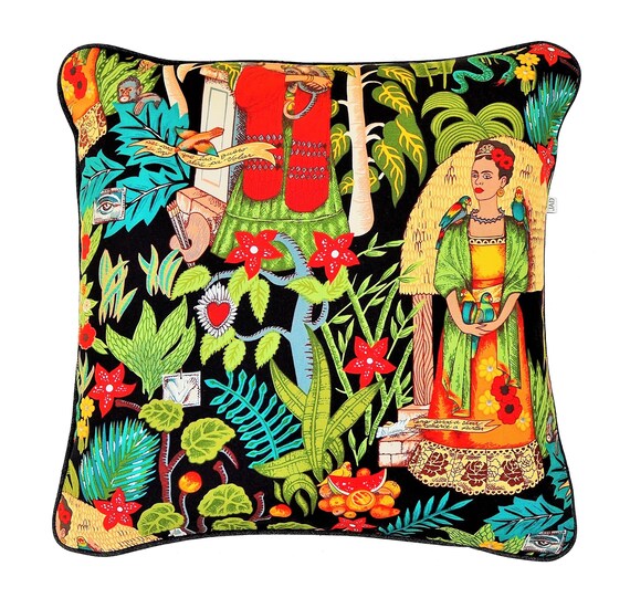 Boho Cushion Cover, Frida's Garden Cushion Cover, Folkoric Cushion Cover, Frida Cushion Cover, Frida Cushion Cover,