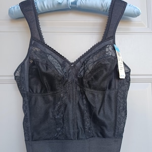 Sexy black lace longline bra bustier Carnival 36B