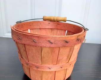 Vintage Mini Splint Wood Berry Basket, Farmhouse Decor