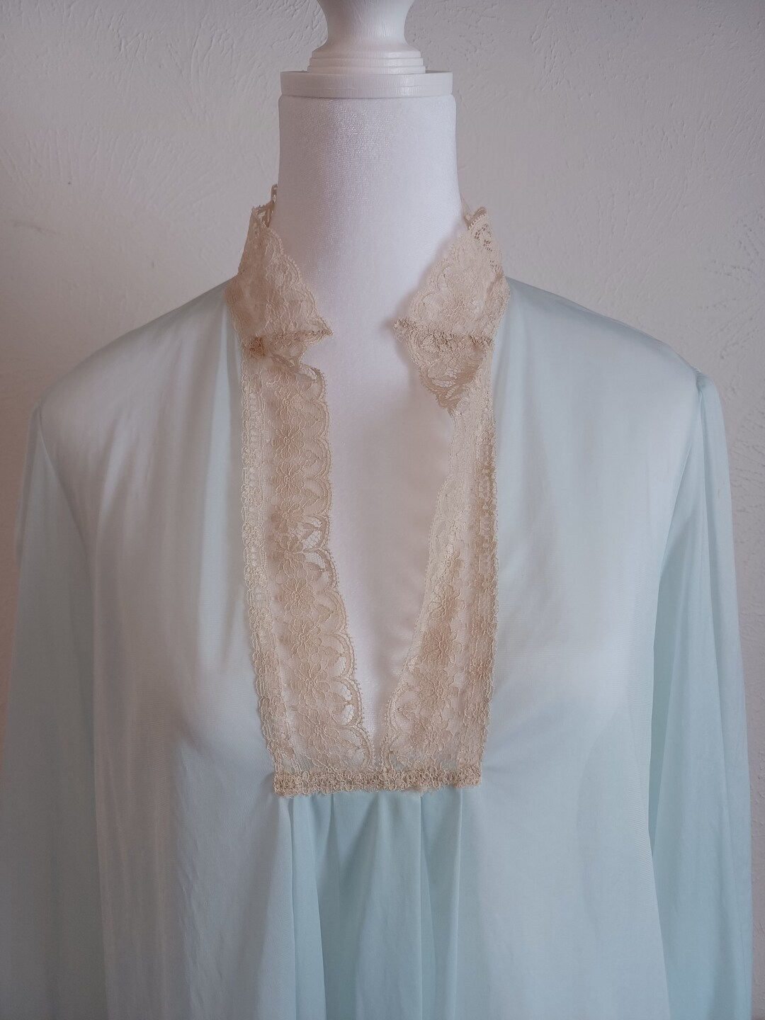 Vintage Soft Sheer Pajama Top Blouse Vanity Fair Med to Large some