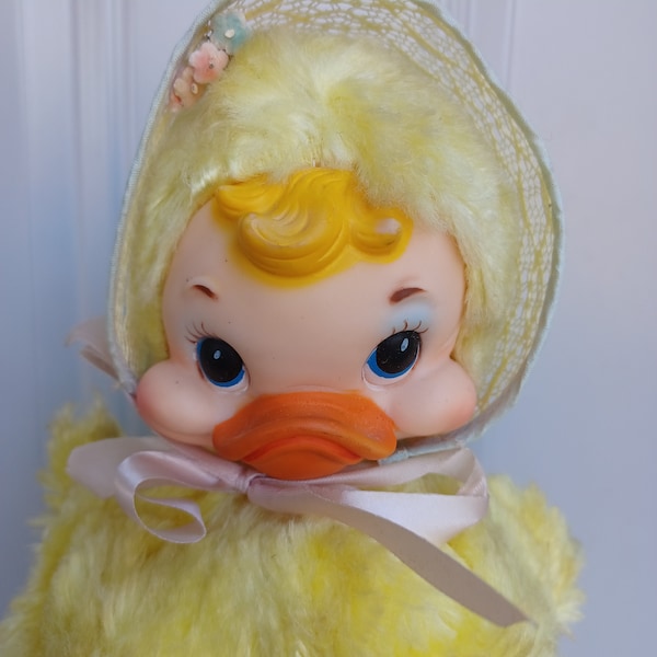 Vintage adorable yellow rubber face duck Web Deb Rushton Star Creations