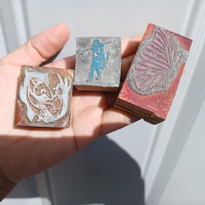 Verkoop antieke jaren 1930 printerblokzegels zeldzame HTF duivel Mephisto vlinder verzamelobject Halloween Art Nouveau