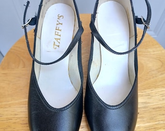 Vintage schwarze Taffy's Heeled Steppschuhe Tanzschuhe