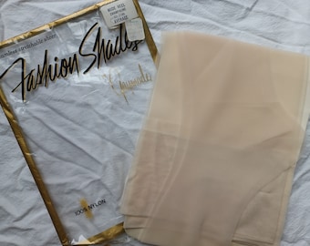 Vintage sheer light beige cream seamless nylon hosiery stockings