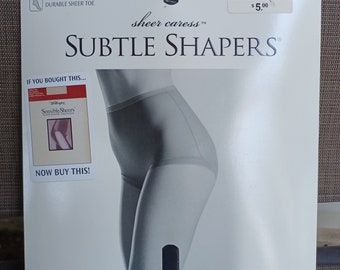 Sale Vintage JC Penney Sheer Caress Subtle Shapers Nylon Pantyhose Stockings Girdle Top Panty Black QUEEN TALL Etsy