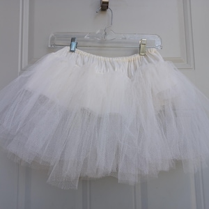 Vintage white tulle petticoat crinoline underskirt dancewear circle skirt - Medium