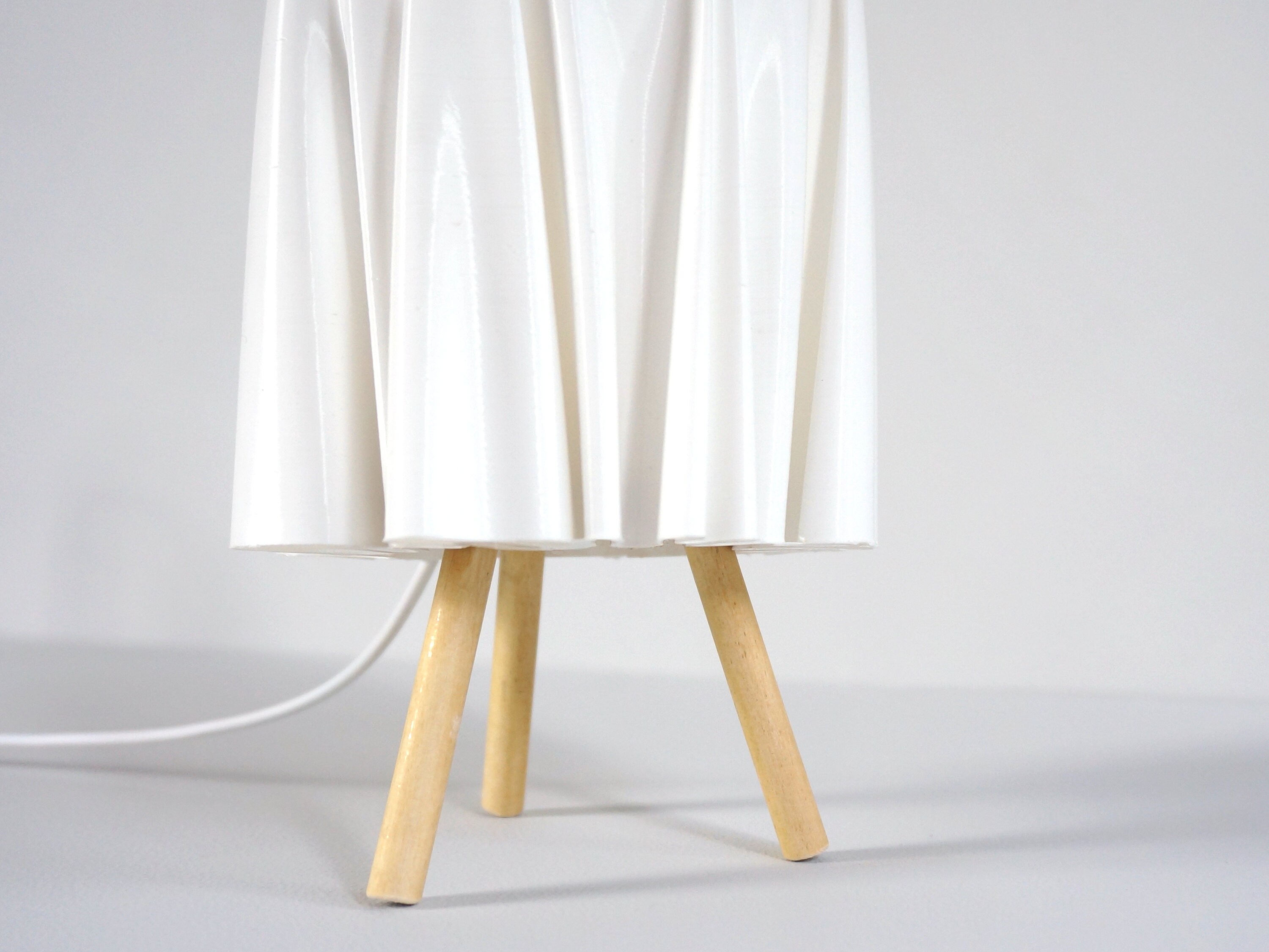 Draped Lampshade Table Lamp – 3D Printed Cloth Effect, Recycled Plastic ...
