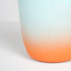 SUNSET THERMO CUP Taza de termo té de porcelana de calidad moderna taza aislante de doble pared bebidas calientes color thermos Cup Verde naranja brillante imagen 5