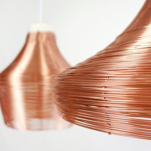 Copper braided lamp, pendant see through, lamp hanging light, kitchen lamp table light warm lamp atmosphere red copper glow light cosy image 4