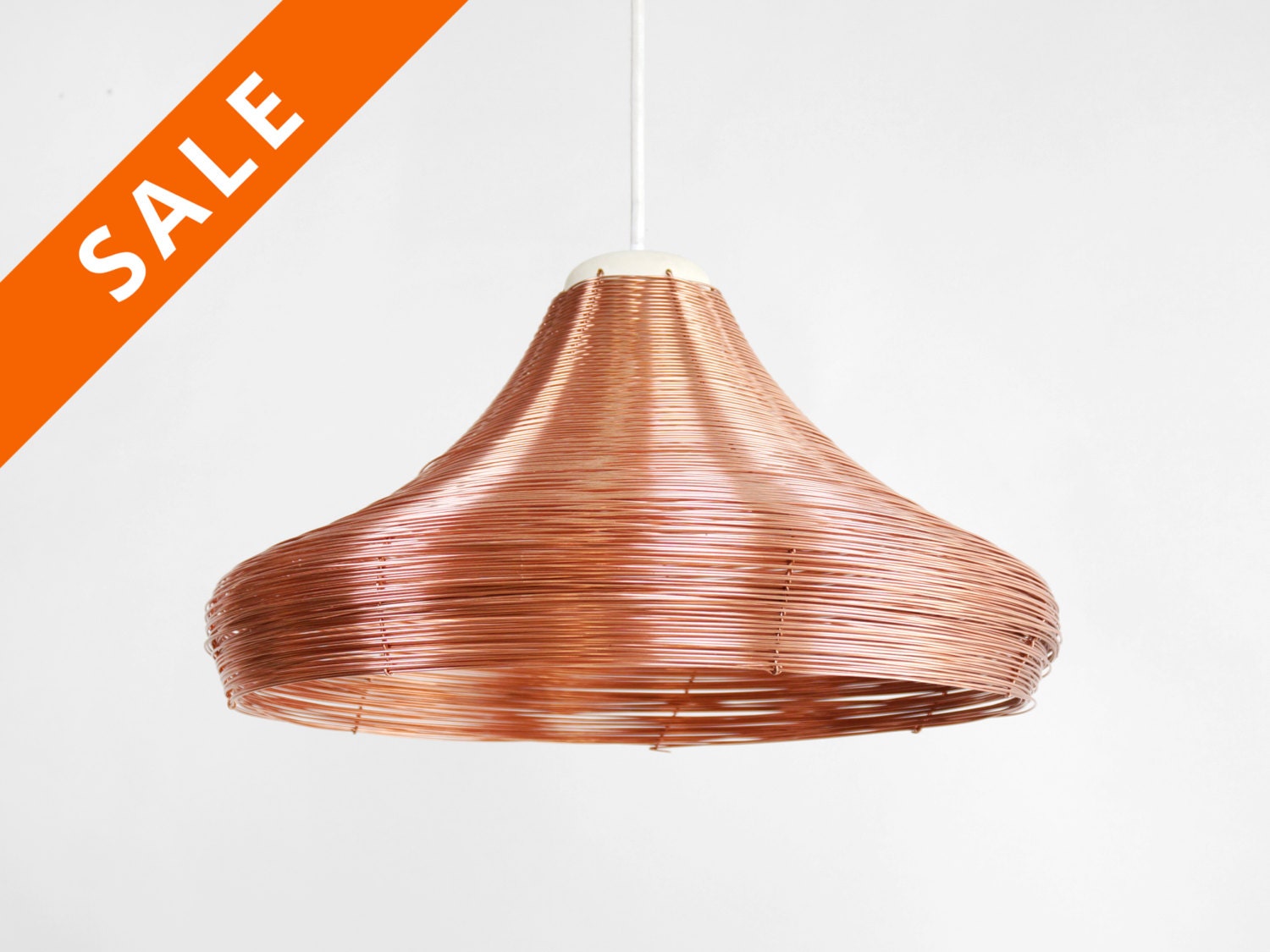 Copper Braided Lamp Pendant See Through Lamp Hanging Etsy