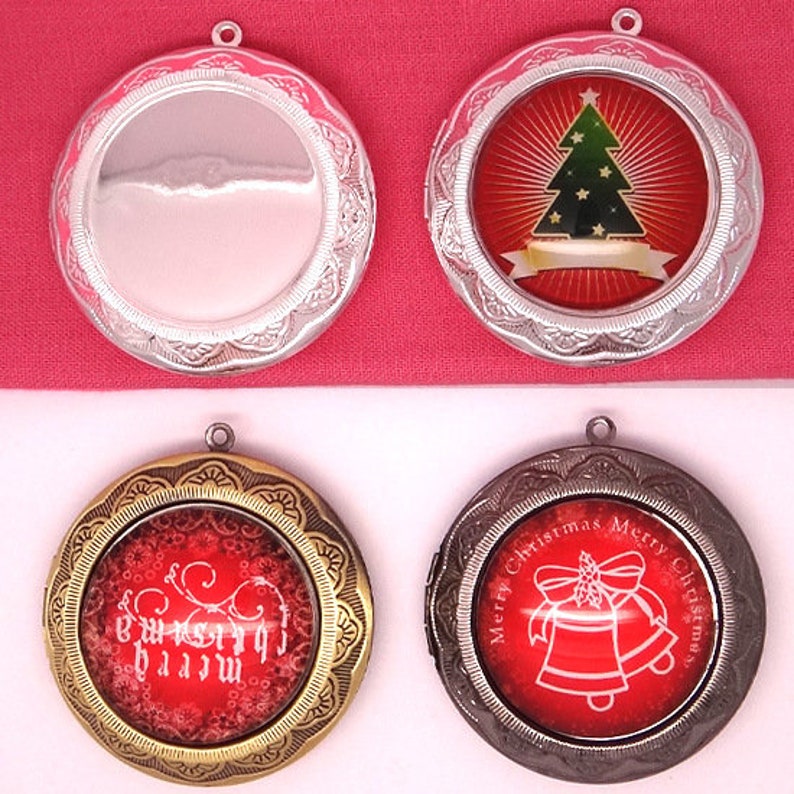 Pendant Locket base Locket Necklace DIY Pendant Locket Bezel Tray Blank Round Locket Cameo Base Settings Photo Locket Blank 30mm