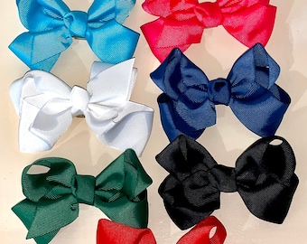 Haarbögen - .99 Cent Bögen - PICK Ihre Farbe - Grosgrain Bögen - einzelne Knoten Schleife - 4 Zoll Schleife - Baby Schleife - Mädchen Schleife - Kleinkind Schleife - Clip Bögen
