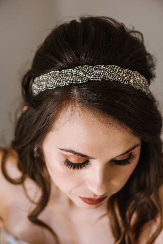 Boho Beaded Crystal Headband Beaded Headband Women main image 4