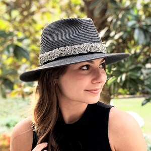 Beaded Hat Band - Silver Hatband - Adjustable Hatband - Cowboy Hat Band - Rhinestone Hat Band - Bridal Band - Hat Jewelry - Western Hat Band