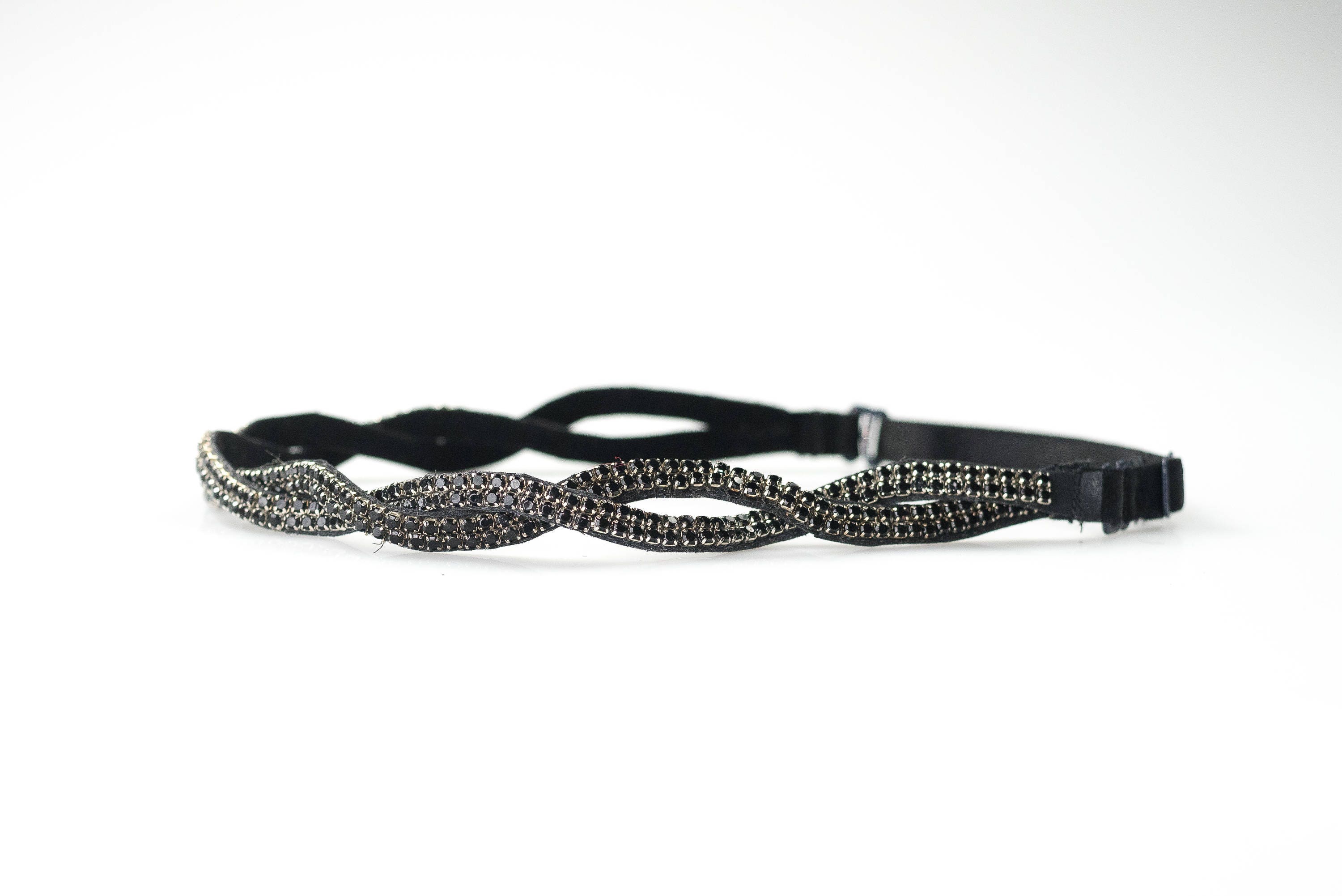Beaded Headband Bridal Headband Hair Jewelry Black Etsy