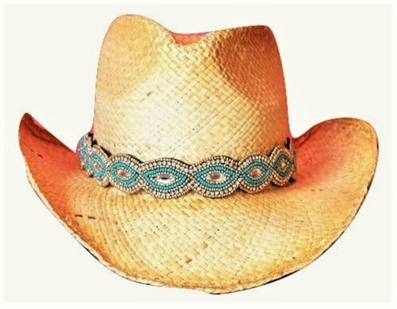 Turquoise Hat Band Crystal Hat Band Adjustable Hatband 