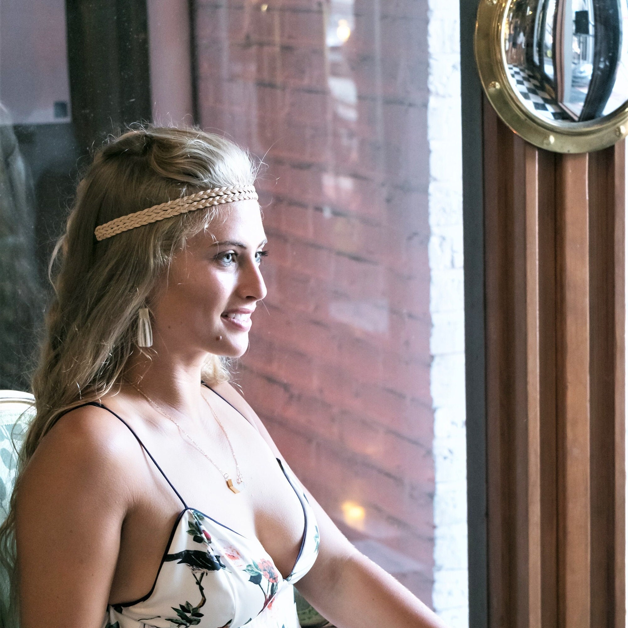 Ivory white Faux Leather Headband Leather headband, white | Weekend Max Mara main image 3