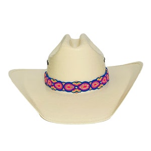 Colorful Hat Band - Adjustable Hat Band - Western Hat Band - Hat Jewelry - Beaded Hat Band - Pink Hat Band - Cowboy Hat Band - Photo Prop