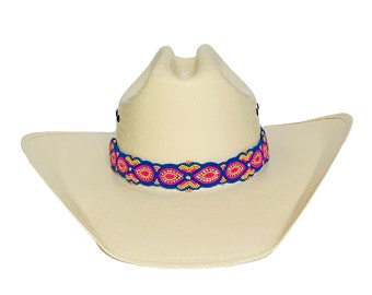 Buntes Hutband - Verstellbares Hutband - Western Hutband - Hutschmuck - Perlen Hutband - Rosa Hutband - Cowboy Hutband - Foto Prop