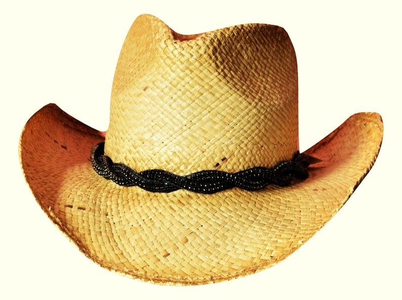 Hat Jewelry Cowboy Hat Band Photo Props Western Hat Band Adjustble Hat Band Hat Accessories Black Hat Band Beaded Hat Band