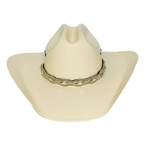 Gold Hat Band - Adjustable Hat band - Cowboy Hat Band - Western Hat Band -  Beaded hat band - Hat Embellishment - Luxury Hat Jewelry