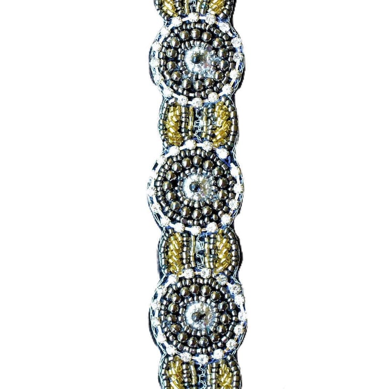 Black & Gold Headband Beaded Headband Photo Prop Boho Etsy