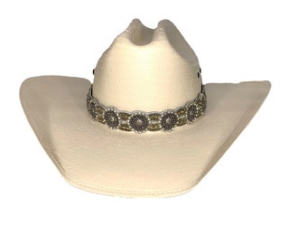 Silver & Gold Hat Band - Crystal Hat band - Adjustable Hatband - Cowboy Hat Band - Western Hat Band - Hat Band - Hat Jewelry - Beaded Band