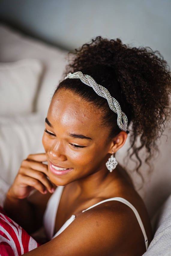 Crystal Headband - Beaded Headband - Bridal Headband  display picture 3