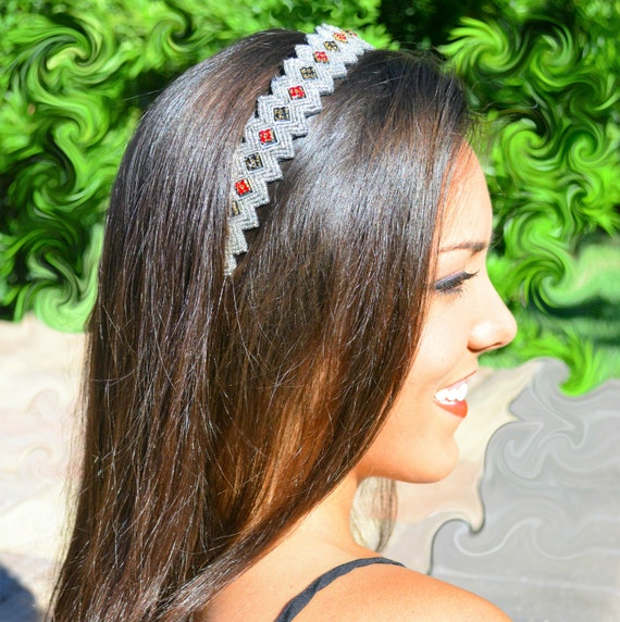 Boho Beaded Crystal Headband Beaded Headband Women main image 3