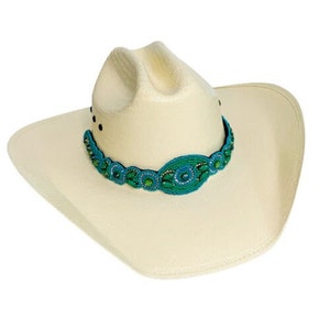 Turquoise Hat Band - Western Hat Band - Adjustable Hatband - Cowboy Hat Band - Crystal Hat band -  Rodeo Band - Hat Band - Hat Jewelry