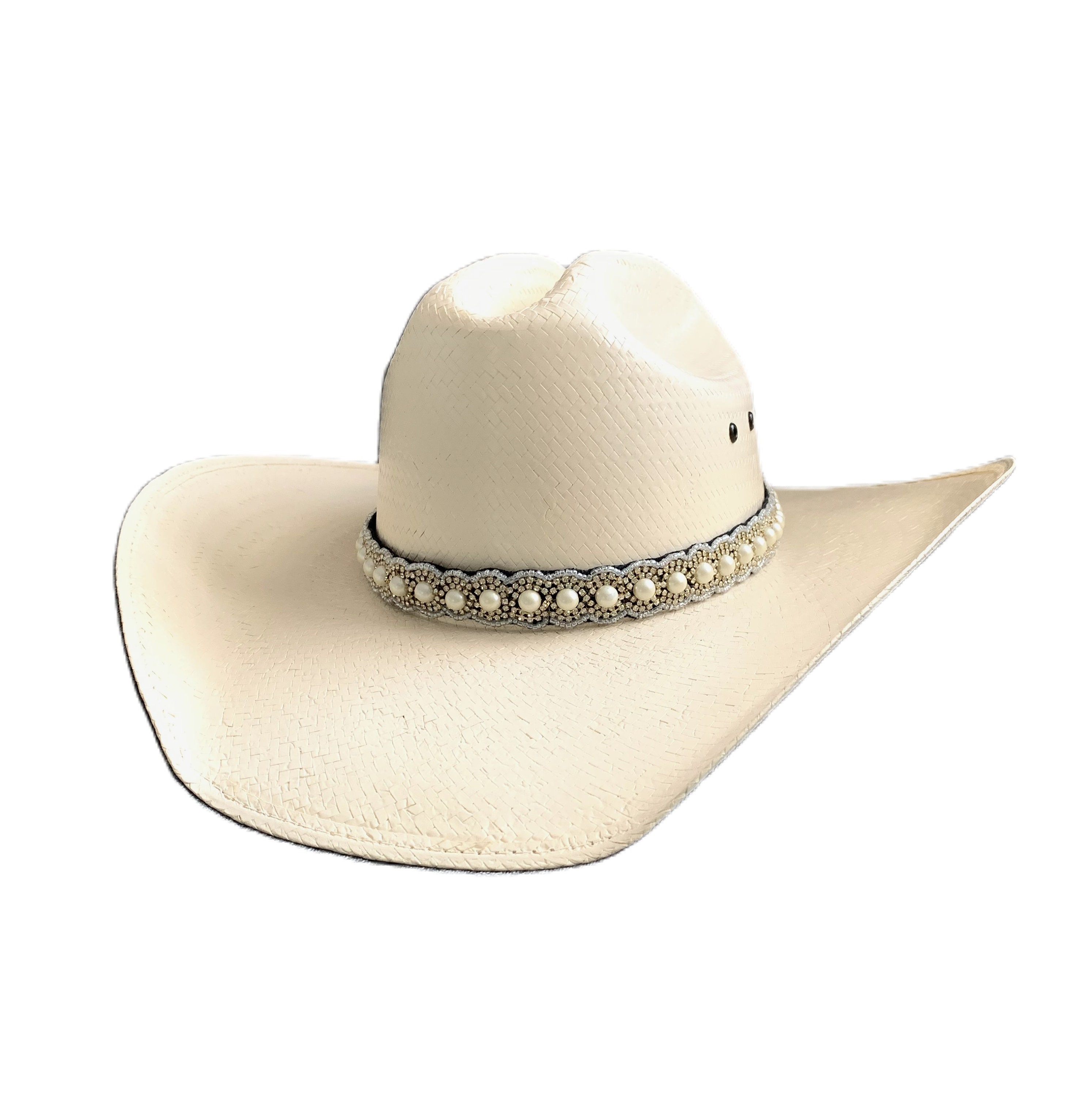 Pearl Hat Band - Crystal Hat Band - Adjustable Hatband