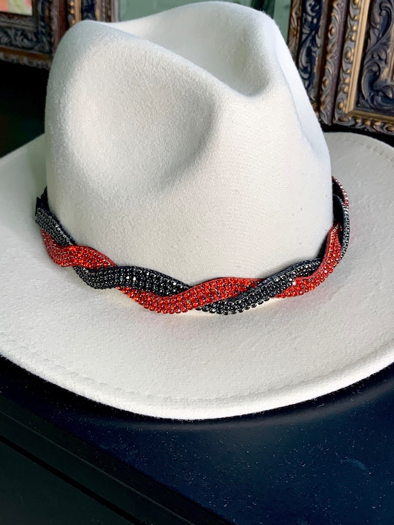 Beaded Black and Red Hat Band Shane | Beaded Black Hat Band – American Hat Makers main image 4