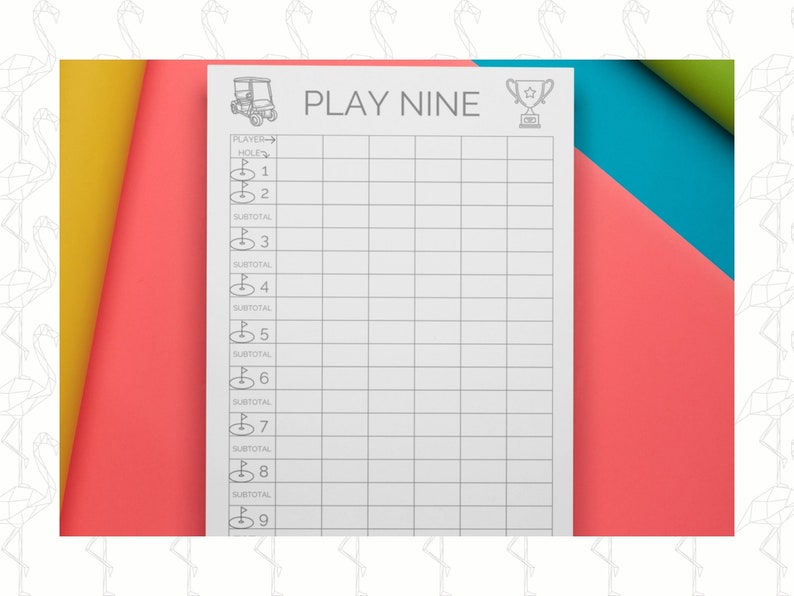 Play Nine Score Sheet Score Card Template Game Night Score Etsy Schweiz