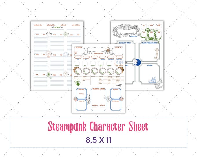 Steampunk Character Sheet for DnD