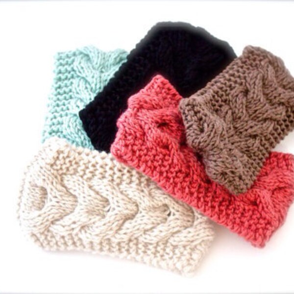 Grab Bag Headband Cable Knitted Headband Ear Warmer Fashion Accessory- Gifts For Her- Women's Fashion Hair Accessories