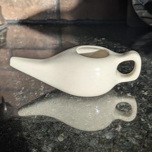 Vintage Hartstone USA pottery neti pot invalid feeder