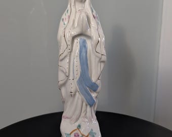 Lady of Lourdes Virgin Mary Statuette 8 inch tall