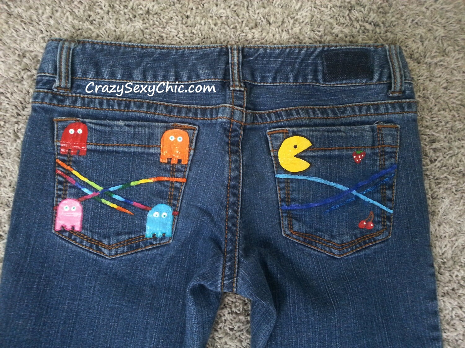 80s painted jeans