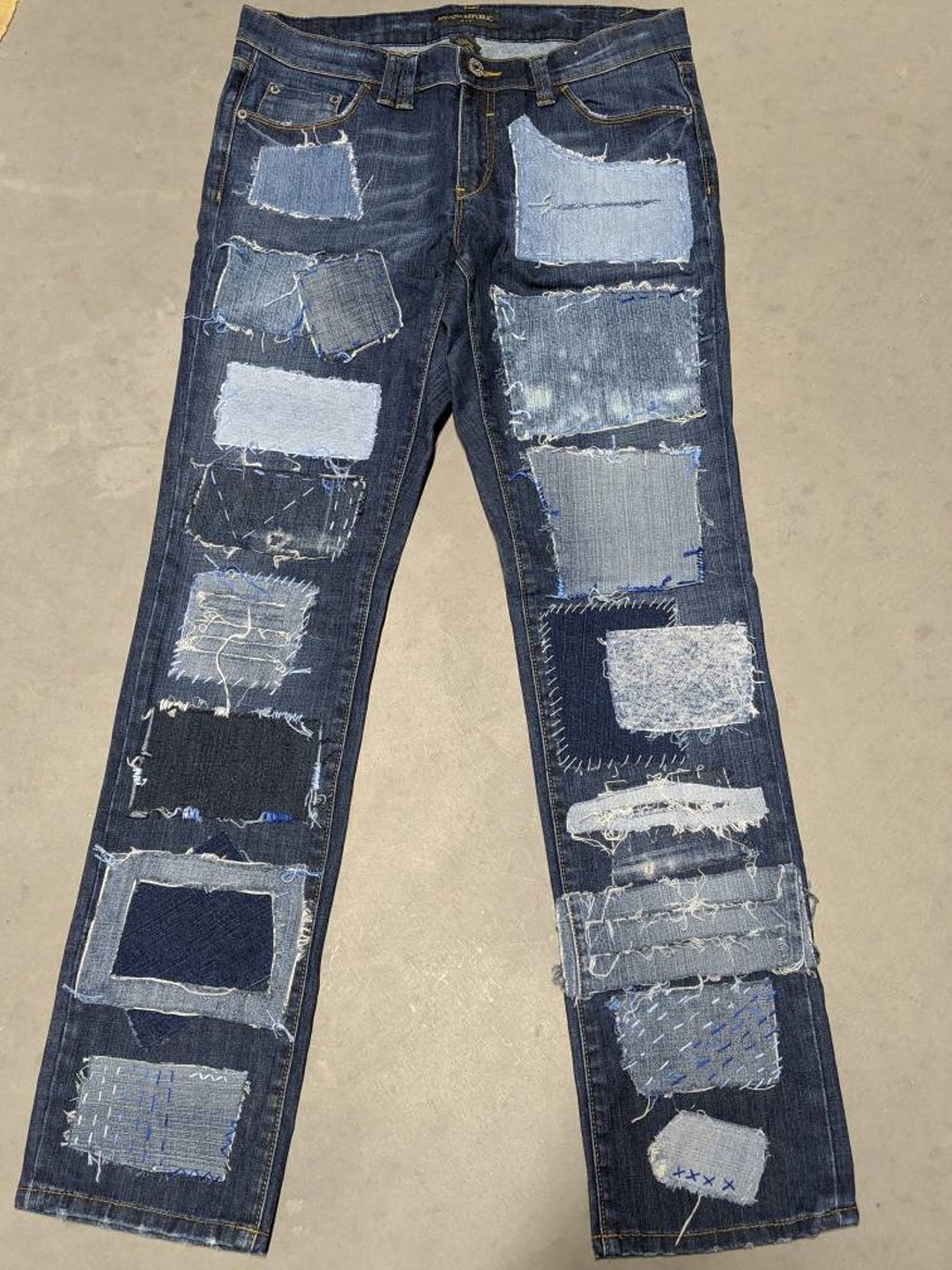 Distressed and Totally Patched Jeans Women's Size 12 - Etsy
