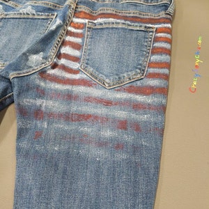 Distressed and Hand-painted Jeans Women&#39;s tag size 10 stretch