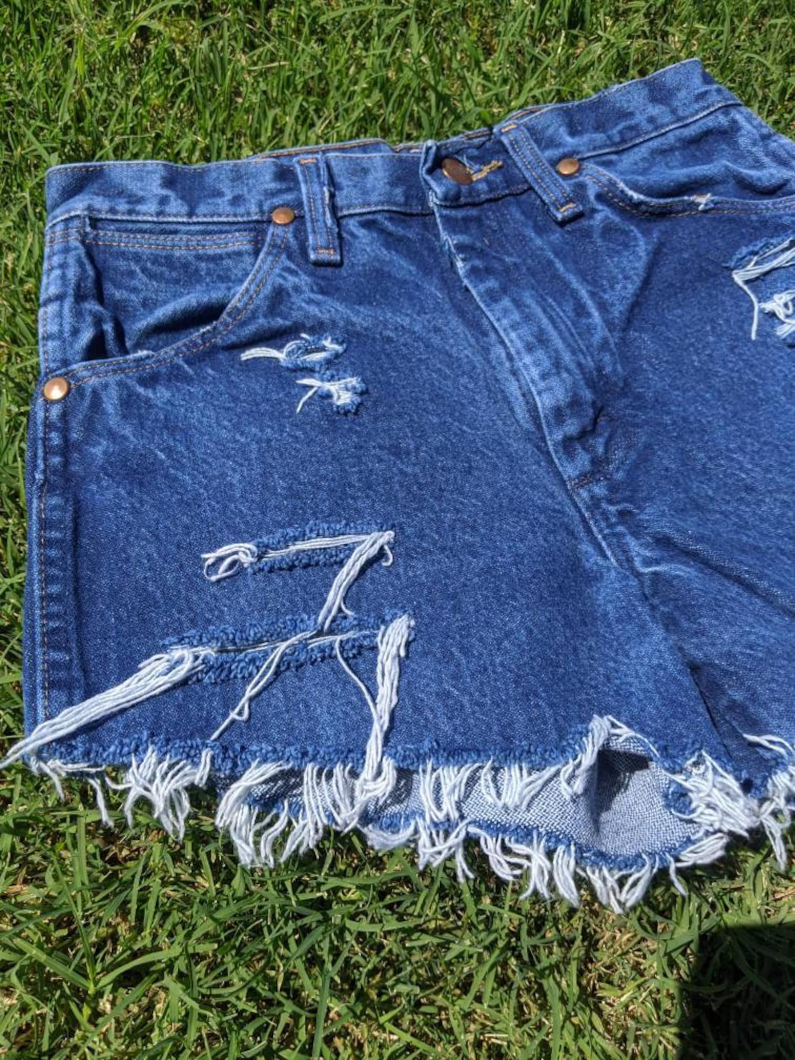 Women's Heavy Stitch Embroidered Frayed Shorts