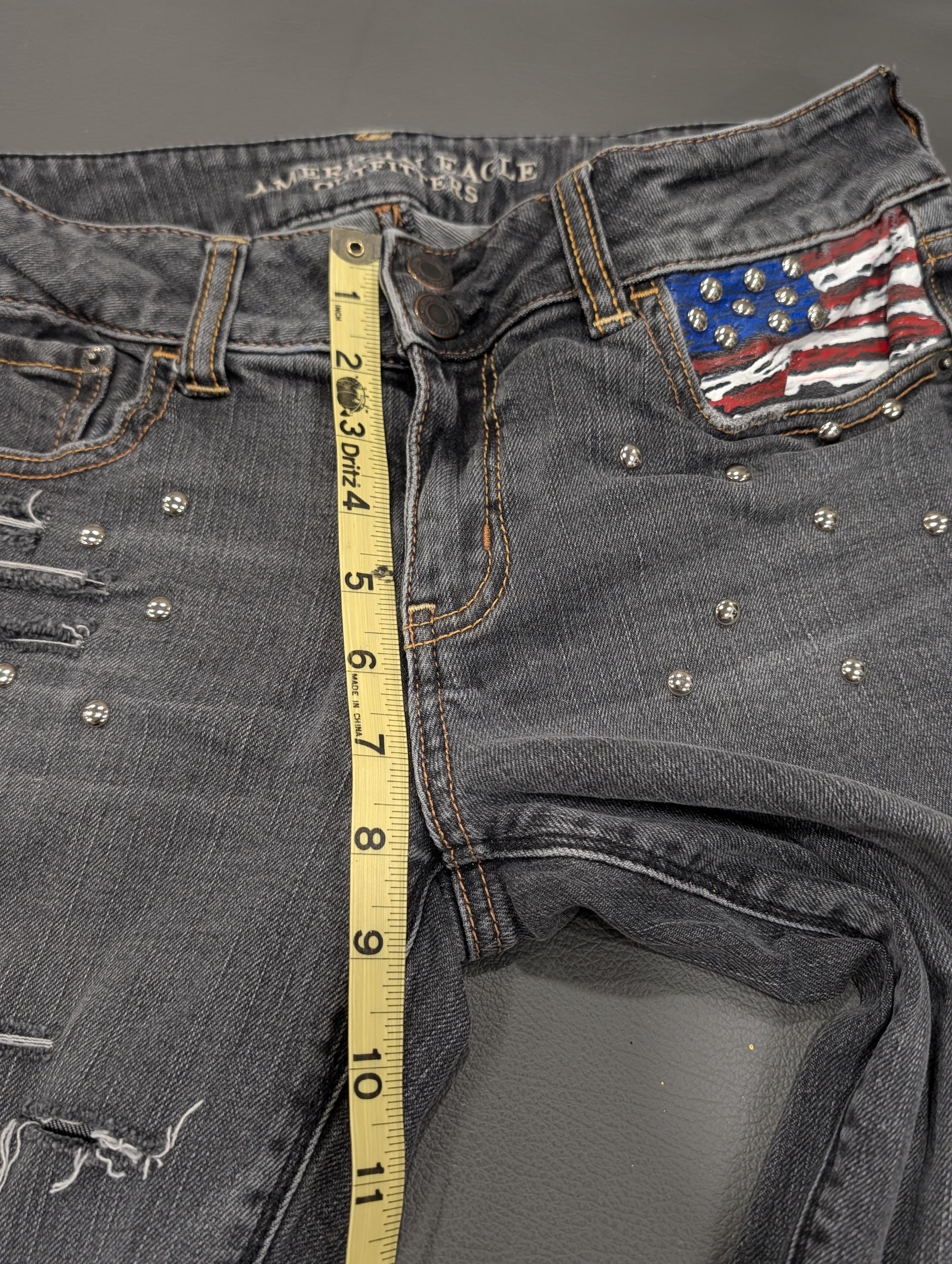 Vintage American Eagle Art Flag Pockets Union Jack Old Glory Jeans