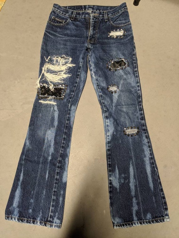 bleach pattern jeans