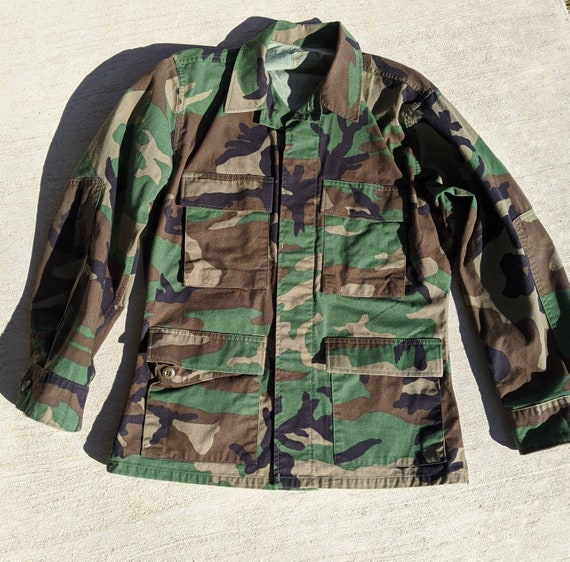 ジャケット・アウター FIFTH Modified XS-Short Camo Jacket Swiss Military Vintage 90s Camo Men's Army Camo Full Zip
