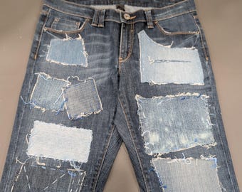 Distressed and Patched Jeans Women's size 12 Vintage Banana Republic