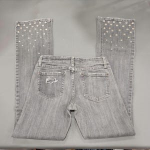 Papaya jeans size 3 women's Ripped Studded Gray bootcut